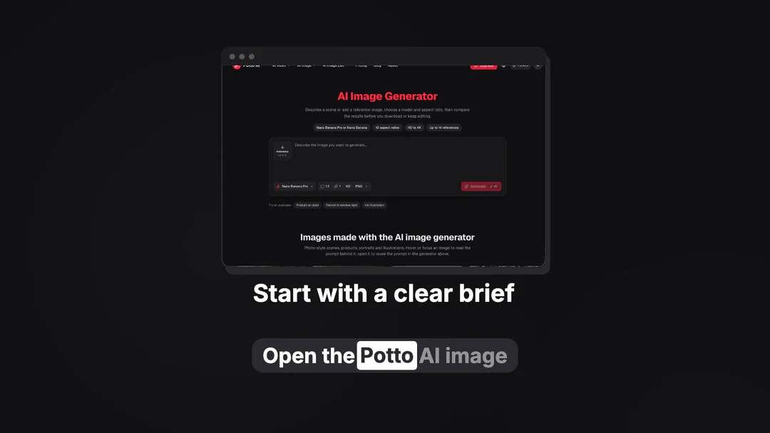 Frame from a product demo video made with Potto