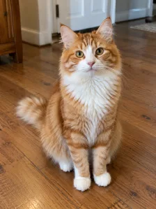 Pet photo of an AI-generated orange and white cat