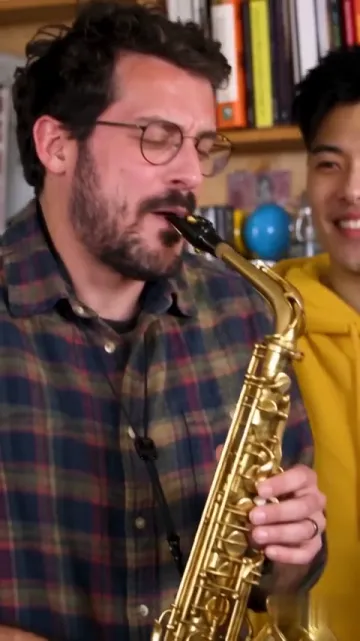 The sax solo in the Tiny Desk AI video sample made from five photos