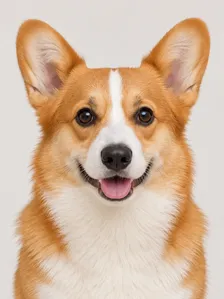 Photo 4, a backing singer: an AI-generated corgi